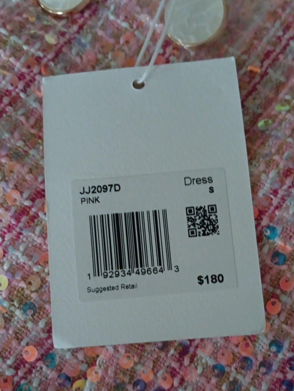 Endless Rose Sequin Tweed Pink Shift Dress Size S NEW W TAGS - Picture 10 of 10